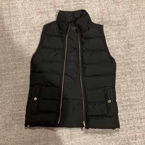 J. Crew Black Puffer Vest